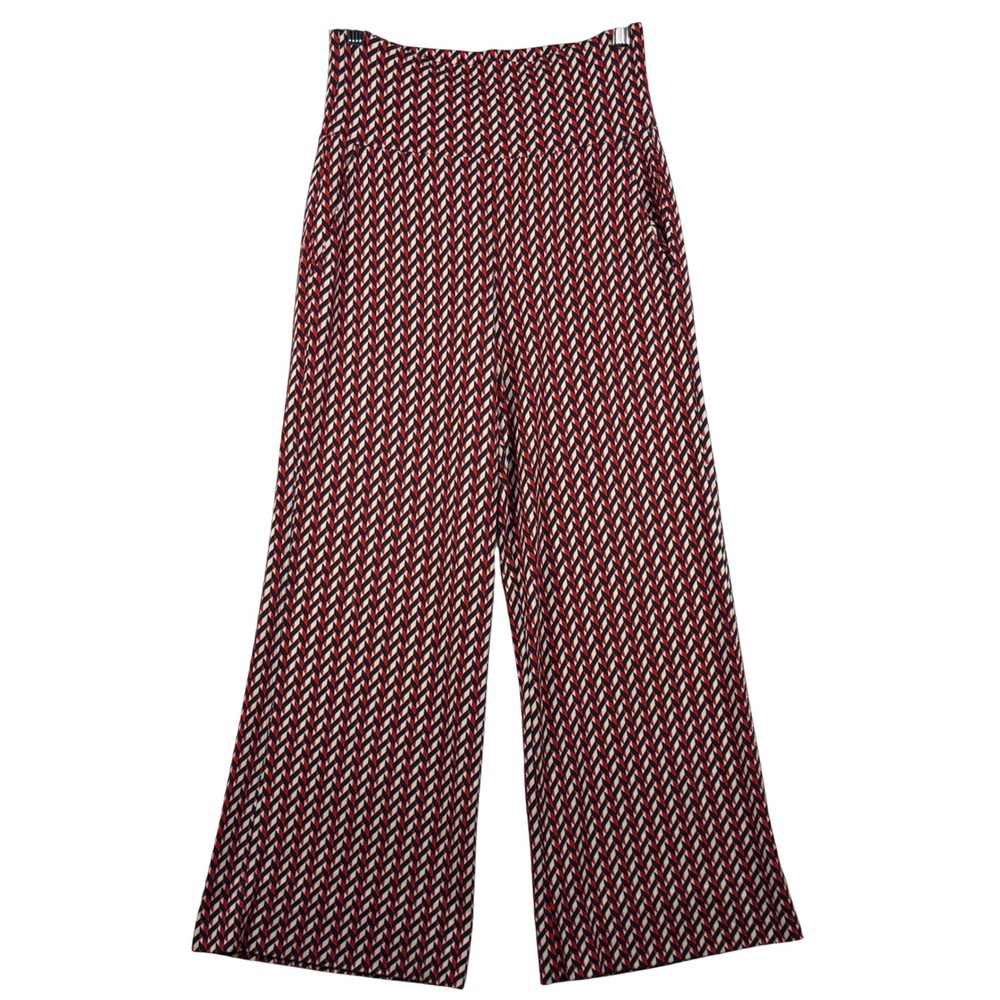 Cabi Kelly Wide Leg Culottes Pants S Geometric Chevron High Rise 5677 Cropped